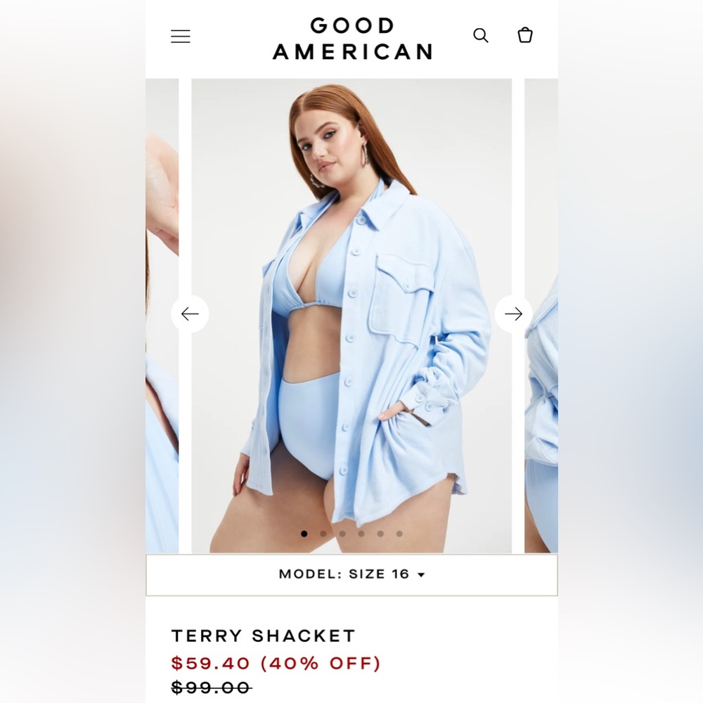 Good American Terry Shacket - Size 3/4